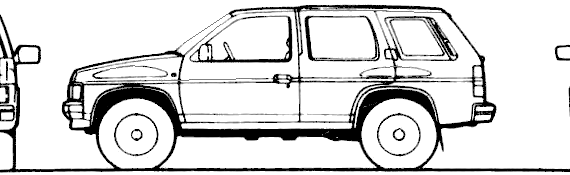 Nissan Terrano 5-Door (1995) - Ниссан - чертежи, габариты, рисунки автомобиля