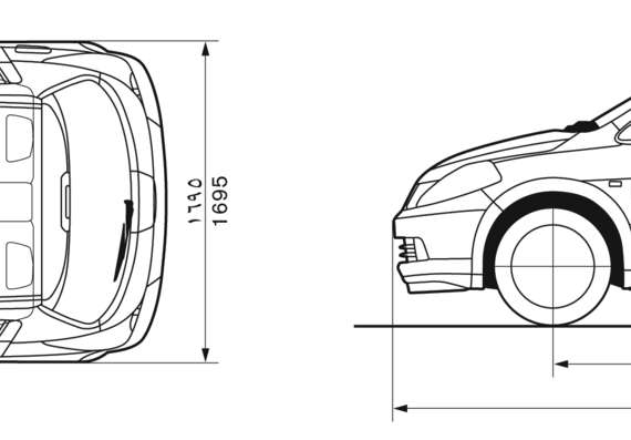 Nissan Tiida Hatchback (2007) - Ниссан - чертежи, габариты, рисунки автомобиля