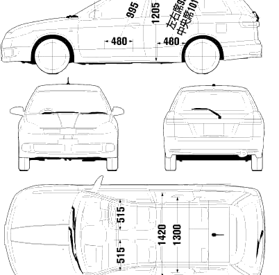 Nissan Wingroad (2005) - Ниссан - чертежи, габариты, рисунки автомобиля