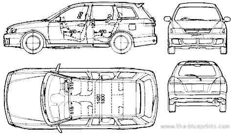 Nissan Wingroad Y11 (1996) - Ниссан - чертежи, габариты, рисунки автомобиля
