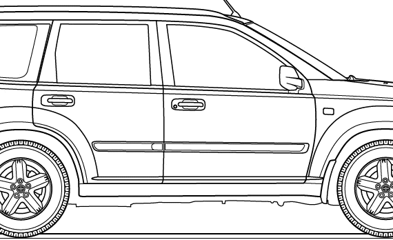 Nissan X-Trail (2004) - Ниссан - чертежи, габариты, рисунки автомобиля