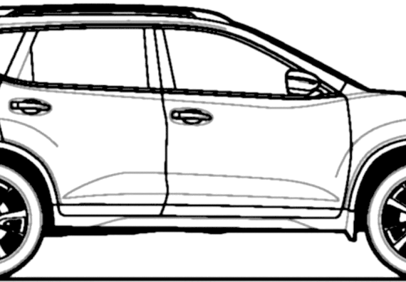 Nissan X-Trail (2014) - Ниссан - чертежи, габариты, рисунки автомобиля
