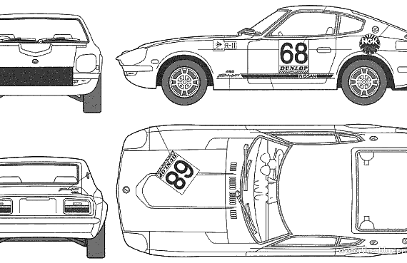 Nissan Z 432 - Ниссан - чертежи, габариты, рисунки автомобиля