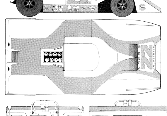 Norris Industries Ti-22 Can-Am (1970) - Разные автомобили - чертежи, габариты, рисунки автомобиля