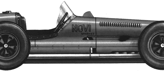 Novi Special Indy 500 (1951) - Разные автомобили - чертежи, габариты, рисунки автомобиля