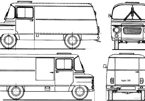 Nysa C521 (1969) - Разные автомобили - чертежи, габариты, рисунки автомобиля