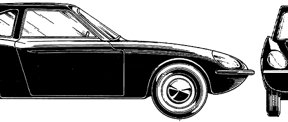 OSCA 1050 S Coupe (1966) - Разные автомобили - чертежи, габариты, рисунки автомобиля
