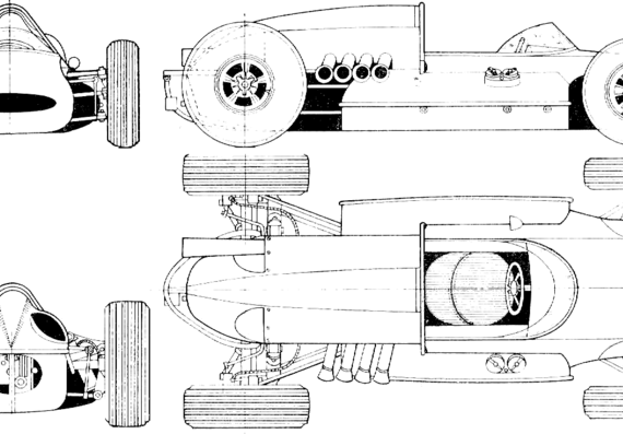 Offenhauser-Bryant Special Indy 500 (1964) - Разные автомобили - чертежи, габариты, рисунки автомобиля