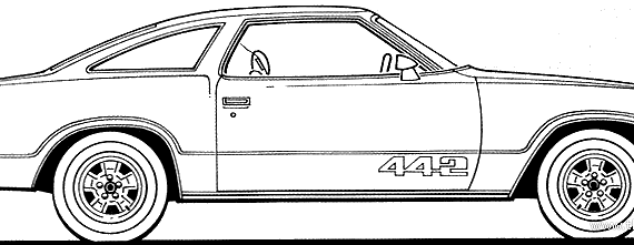 Oldsmobile 442 (1977) - Олдсмобиль - чертежи, габариты, рисунки автомобиля