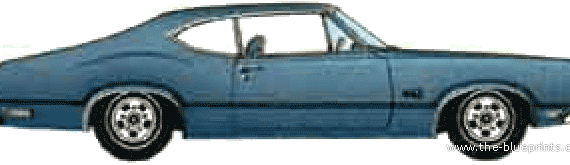 Oldsmobile 442 Sport Coupe (1970) - Олдсмобиль - чертежи, габариты, рисунки автомобиля