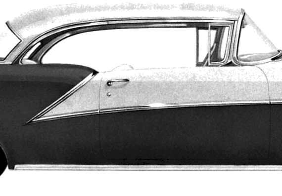 Oldsmobile 98 2-Door Holiday Coupe (1954) - Олдсмобиль - чертежи, габариты, рисунки автомобиля