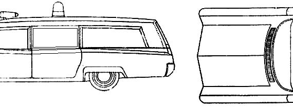 Oldsmobile 98 Cotner- Bevington Ambulance 41 inch (1966) - Олдсмобиль - чертежи, габариты, рисунки автомобиля