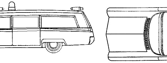 Oldsmobile 98 Cotner- Bevington Ambulance 42 inch (1966) - Олдсмобиль - чертежи, габариты, рисунки автомобиля