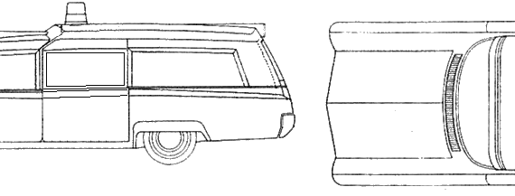 Oldsmobile 98 Cotner- Bevington Ambulance 48 inch (1966) - Олдсмобиль - чертежи, габариты, рисунки автомобиля