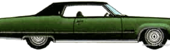Oldsmobile 98 Holiday Coupe (1970) - Олдсмобиль - чертежи, габариты, рисунки автомобиля