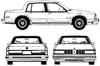 Oldsmobile 98 Regency (1990) - Олдсмобиль - чертежи, габариты, рисунки автомобиля