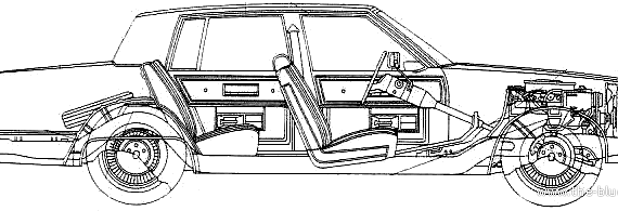 Oldsmobile 98 Regency 4-Door Sedan (1980) - Олдсмобиль - чертежи, габариты, рисунки автомобиля