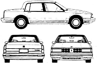 Oldsmobile 98 Touring Sedan (1990) - Олдсмобиль - чертежи, габариты, рисунки автомобиля