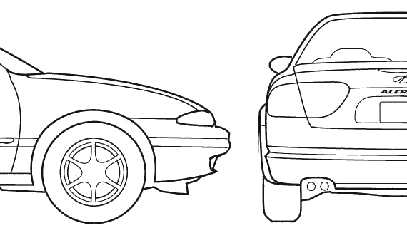 Oldsmobile Alero (2004) - Олдсмобиль - чертежи, габариты, рисунки автомобиля