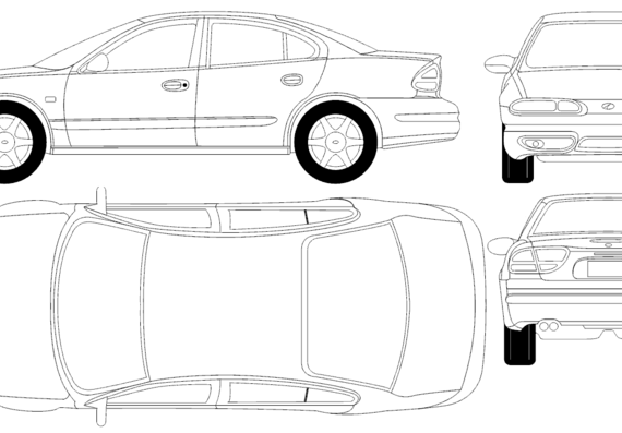 Oldsmobile Alero 3.4 (2002) - Олдсмобиль - чертежи, габариты, рисунки автомобиля