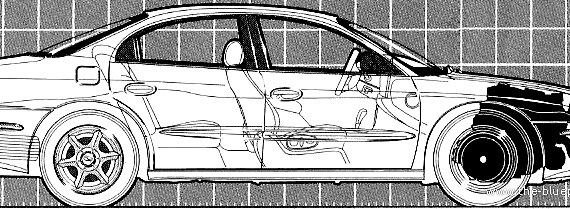 Oldsmobile Aurora (2001) - Олдсмобиль - чертежи, габариты, рисунки автомобиля
