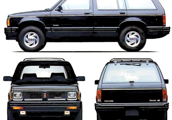 Oldsmobile Bravada (1991) - Олдсмобиль - чертежи, габариты, рисунки автомобиля
