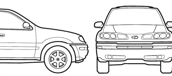 Oldsmobile Bravada (2004) - Олдсмобиль - чертежи, габариты, рисунки автомобиля