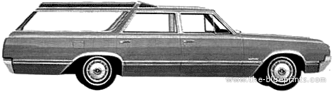 Oldsmobile Custom Vista Cruiser Station Wagon (1965) - Олдсмобиль - чертежи, габариты, рисунки автомобиля