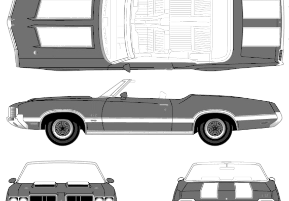 Oldsmobile Cutlass 442 Convertible (1972) - Oldsmobile - drawings, dimensions, pictures of the car