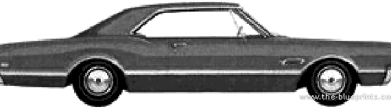 Oldsmobile Cutlass 442 Holiday Coupe (1966) - Олдсмобиль - чертежи, габариты, рисунки автомобиля