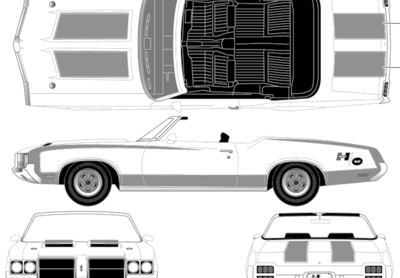 Oldsmobile Cutlass 442 Hurst Convertible (1972) - Oldsmobile - drawings, dimensions, pictures of the car