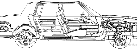 Oldsmobile Cutlass Brougham Sedan (1981) - Олдсмобиль - чертежи, габариты, рисунки автомобиля