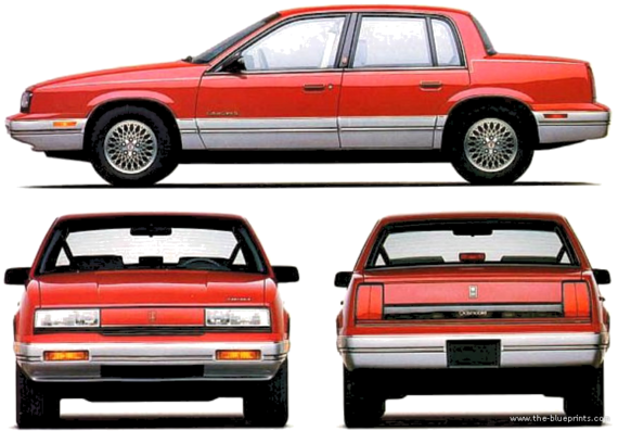Oldsmobile Cutlass Calais 4-Door (1991) - Oldsmobile - drawings, dimensions, pictures of the car