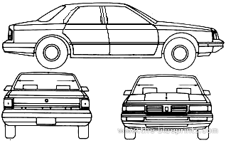 Oldsmobile Cutlass Ciera (1989) - Олдсмобиль - чертежи, габариты, рисунки автомобиля