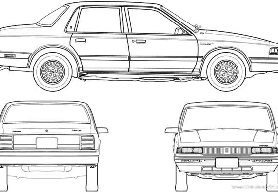 Oldsmobile Cutlass Ciera Sedan (1992) - Олдсмобиль - чертежи, габариты, рисунки автомобиля