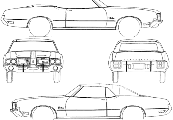 Oldsmobile Cutlass Convertibke (1972) - Oldsmobile - drawings, dimensions, pictures of the car