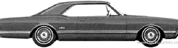 Oldsmobile Cutlass Holiday Coupe (1966) - Олдсмобиль - чертежи, габариты, рисунки автомобиля