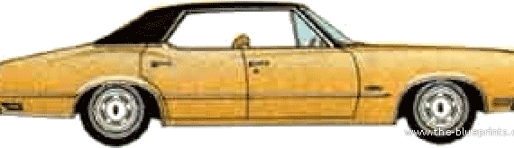 Oldsmobile Cutlass Holiday Sedan (1970) - Олдсмобиль - чертежи, габариты, рисунки автомобиля