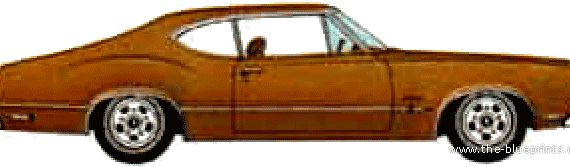 Oldsmobile Cutlass S Sport Coupe (1970) - Олдсмобиль - чертежи, габариты, рисунки автомобиля