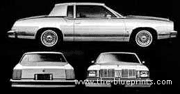 Oldsmobile Cutlass Supreme Brougham Coupe (1979) - Олдсмобиль - чертежи, габариты, рисунки автомобиля