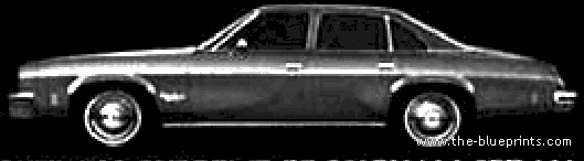 Oldsmobile Cutlass Supreme Brougham Sedan (1977) - Олдсмобиль - чертежи, габариты, рисунки автомобиля