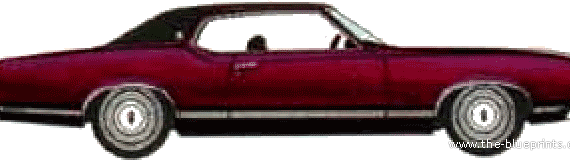 Oldsmobile Cutlass Supreme Hardtop Coupe (1970) - Олдсмобиль - чертежи, габариты, рисунки автомобиля