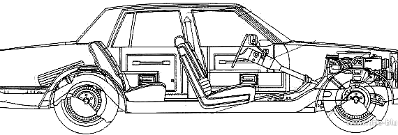 Oldsmobile Delta 88 4-Door Sedan (1980) - Олдсмобиль - чертежи, габариты, рисунки автомобиля
