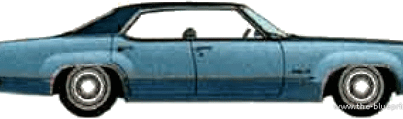 Oldsmobile Delta 88 Holiday Sedan (1970) - Олдсмобиль - чертежи, габариты, рисунки автомобиля