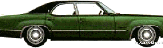Oldsmobile Delta 88 Town Sedan (1970) - Олдсмобиль - чертежи, габариты, рисунки автомобиля