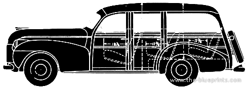 Oldsmobile Deluxe Station Wagon (1948) - Олдсмобиль - чертежи, габариты, рисунки автомобиля