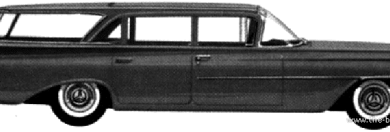 Oldsmobile Dynamic 88 Fiesta Station Wagon (1959) - Олдсмобиль - чертежи, габариты, рисунки автомобиля