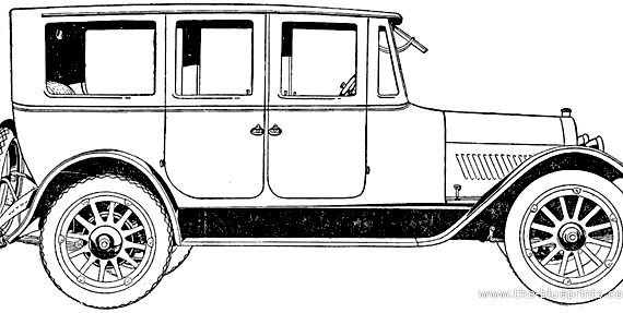 Oldsmobile Eight Model 45B Sedan (1920) - Олдсмобиль - чертежи, габариты, рисунки автомобиля