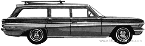 Oldsmobile F-85 Deluxe Station Wagon (1962) - Олдсмобиль - чертежи, габариты, рисунки автомобиля