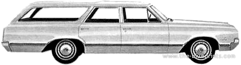 Oldsmobile F-85 Deluxe Station Wagon (1965) - Олдсмобиль - чертежи, габариты, рисунки автомобиля